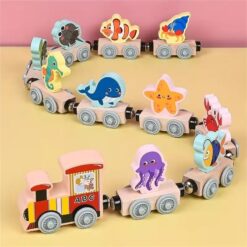 Magnetic Wooden Marine Animal Train Toy
